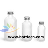 glass bottles frosted glass rounds bottle with lined aluminum caps